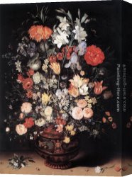 Elder Canvas Paintings - Flowers in a Vase by Jan the elder Brueghel