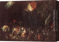 Temptation Canvas Paintings - Temptation of St Anthony by Jan the elder Brueghel