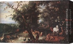 Elder Canvas Paintings - The Original Sin by Jan the elder Brueghel