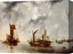 Calm Canvas Paintings - A Calm by Jan van de Capelle