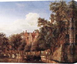 A View of Amsterdam Market Canvas Paintings - View of the Herengracht, Amsterdam by Jan van der Heyden