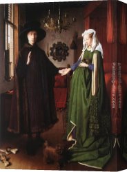 Portrait of Margareta Van Oostenrijk Canvas Paintings - Portrait of Giovanni Arnolfini and his Wife by Jan van Eyck