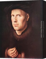 Portrait of Margareta Van Oostenrijk Canvas Paintings - Portrait of Jan de Leeuw by Jan van Eyck