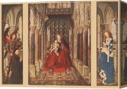 Triptych Canvas Paintings - Small Triptych by Jan van Eyck