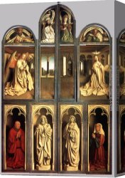 St Wolfgang Altarpiece Resurrection of Lazar Canvas Paintings - The Ghent Altarpiece (wings closed) by Jan van Eyck
