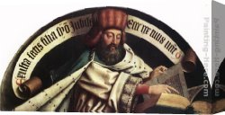 Prophet Canvas Paintings - The Ghent Altarpiece  Prophet Zacharias by Jan van Eyck