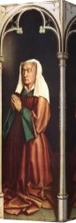 Donors Canvas Paintings - The Ghent Altarpiece The Donor's Wife by Jan van Eyck