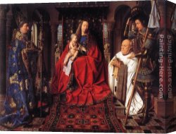 Canon Canvas Paintings - The Madonna with Canon van der Paele by Jan van Eyck