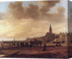 Seashore at Scheveningen Canvas Paintings - Beach at Scheveningen by Jan van Goyen