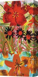 Leaves Canvas Paintings - Petals and Leaves IV by Jaquiel