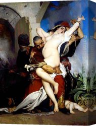 Jaroslav Canvas Paintings - The Abduction of a Herzegovenian Woman by Jaroslav Cermak