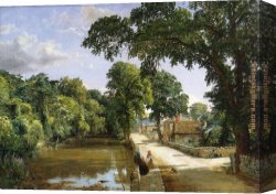 Isle Canvas Paintings - Bonchurch, Isle of Wight by Jasper Francis Cropsey