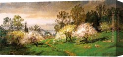 Jasper Canvas Paintings - Flowering Trees by Jasper Francis Cropsey