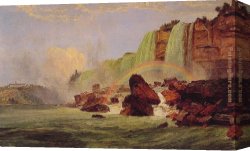 Jasper Canvas Paintings - Niagara Falls with a View of Clifton House by Jasper Francis Cropsey