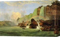 Jasper Canvas Paintings - Niagara Falls with View of Clifton House by Jasper Francis Cropsey