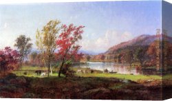 Jasper Canvas Paintings - On the Saw Mill River by Jasper Francis Cropsey