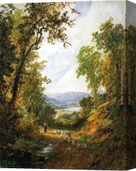 A Spanish Shepherd Canvas Paintings - Shepherd and Flock by Jasper Francis Cropsey
