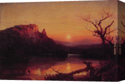 Saint Francis of Assisi Canvas Paintings - Sunset,Eagle Cliff,New Hampshire by Jasper Francis Cropsey