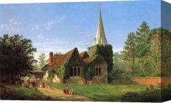 Jasper Canvas Paintings - The Church at Stoke Poges by Jasper Francis Cropsey