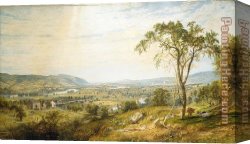 Jasper Canvas Paintings - The Valley of Wyoming by Jasper Francis Cropsey