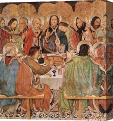 Supper Canvas Paintings - Last Supper by Jaume Huguet