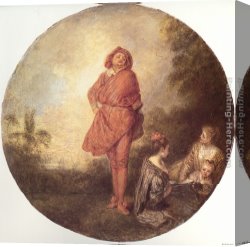 Watteau Canvas Paintings - L'Orgueilleux by Jean-Antoine Watteau