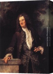 Gentleman Canvas Paintings - Portrait of a Gentleman by Jean-Antoine Watteau