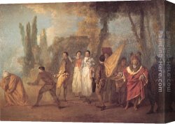 Watteau Canvas Paintings - Qu'ay-je fait, assassins maudits by Jean-Antoine Watteau