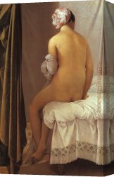 Jean-honore Canvas Paintings - La Grande baigneuse by Jean Auguste Dominique Ingres