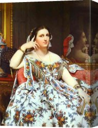 Jean Goujon Canvas Paintings - Mme Moitessier by Jean Auguste Dominique Ingres