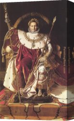Ingres Canvas Paintings - Napoleon I on His Imperial Throne by Jean Auguste Dominique Ingres