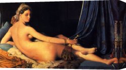Jean-honore Fragonard Canvas Paintings - The Grande Odalisque by Jean Auguste Dominique Ingres