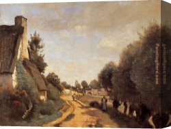The Beatles @ Abbey Road Canvas Paintings - A Road near Arras by Jean-Baptiste-Camille Corot