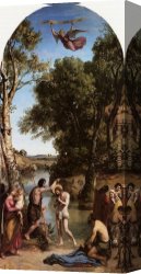 The Presentation of Christ Canvas Paintings - The Baptism of Christ by Jean-Baptiste-Camille Corot