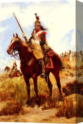 A Rank Soldier of The 7th Hussar Regiment Canvas Paintings - A Rank Soldier of the 12th Dragon Regiment en vedette by Jean Baptiste Edouard Detaille