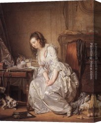 Jean-baptiste Canvas Paintings - The Broken Mirror by Jean Baptiste Greuze