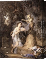 Jean-baptiste Canvas Paintings - Votive Offering to Cupid by Jean Baptiste Greuze
