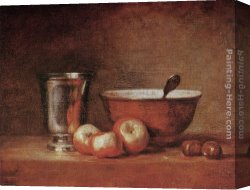 The Stirrup Cup Canvas Paintings - The Silver Cup by Jean Baptiste Simeon Chardin