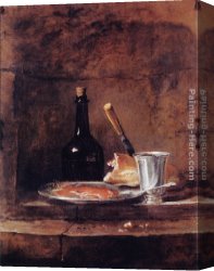 Goblet Canvas Paintings - The Silver Goblet by Jean Baptiste Simeon Chardin