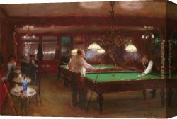 An Interesting Game Canvas Paintings - A Game of Billiards by Jean Beraud