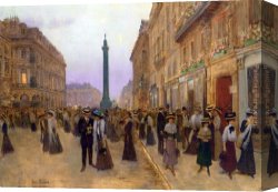 Paix Canvas Paintings - La Rue de la Paix 1907 by Jean Beraud