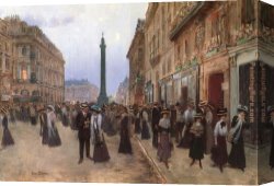 Paix Canvas Paintings - La Rue de la Paix by Jean Beraud