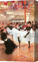 April in Paris Canvas Paintings - Le Cafe de Paris by Jean Beraud