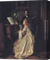 Lessons Canvas Paintings - The Music Lesson by Jean Carolus