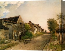 The Gossips Canvas Paintings - The Gossips by Jean-Charles Cazin