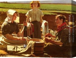 Rapto De Europa 02 Canvas Paintings - Dejeuner Des Laveuses by Jean-Eugene Buland