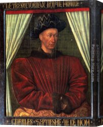 France Canvas Paintings - Charles VII, King Of France by Jean Fouquet