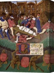 The Martyrdom of St. Matthew Canvas Paintings - The Martyrdom of St Apollonia by Jean Fouquet