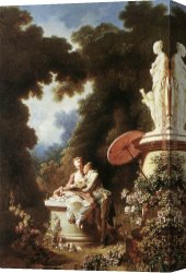 Jean-honore Fragonard Canvas Paintings - The Confession of Love by Jean Fragonard