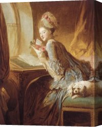 Jean-honore Fragonard Canvas Paintings - The Love Letter by Jean Fragonard